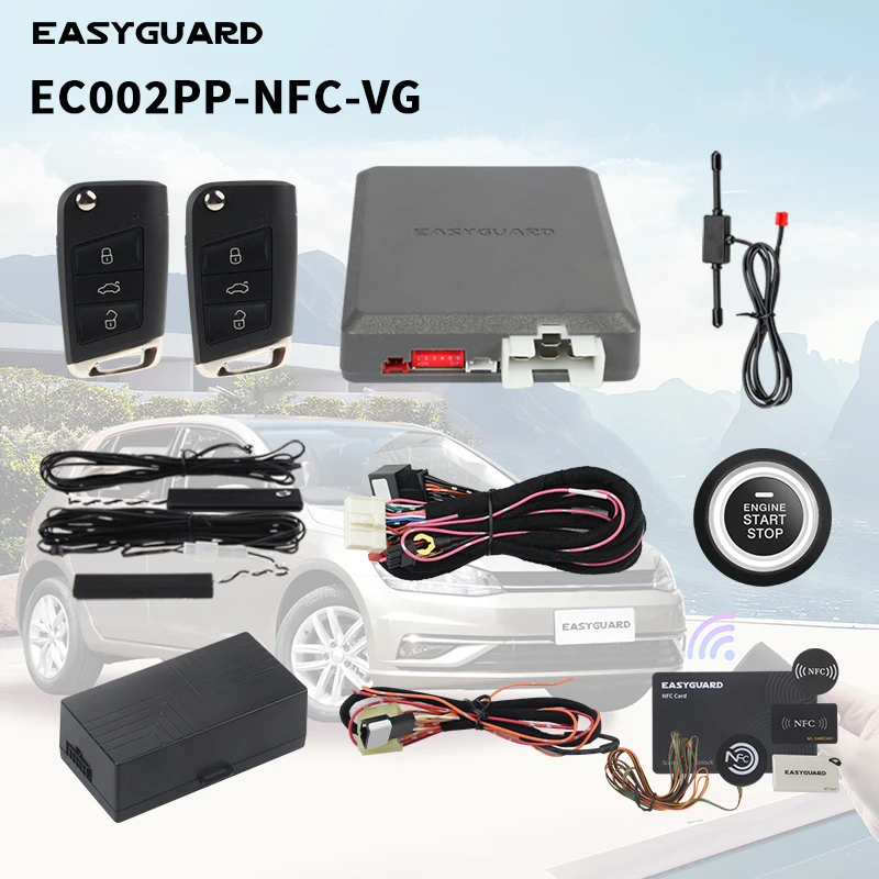 

EASYGUARD SEMI Plug Play CANBUS PKE дистанционный стартер NFC Entry подходит для запуска ключа Volkswagen Tiguan, Beetle, Magotan, Lamando, Bora, CC