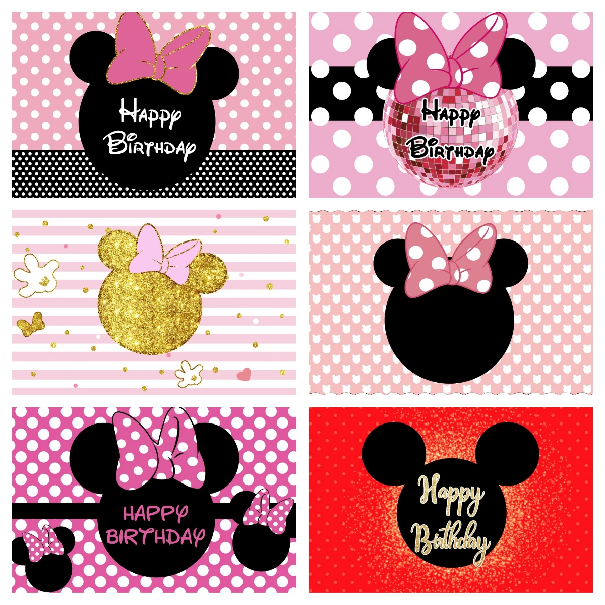 

Mickey Minnie Head Photo Backdrop Background For Photography Baby Shower Birthday Party Supplies Photographic Studio Customize