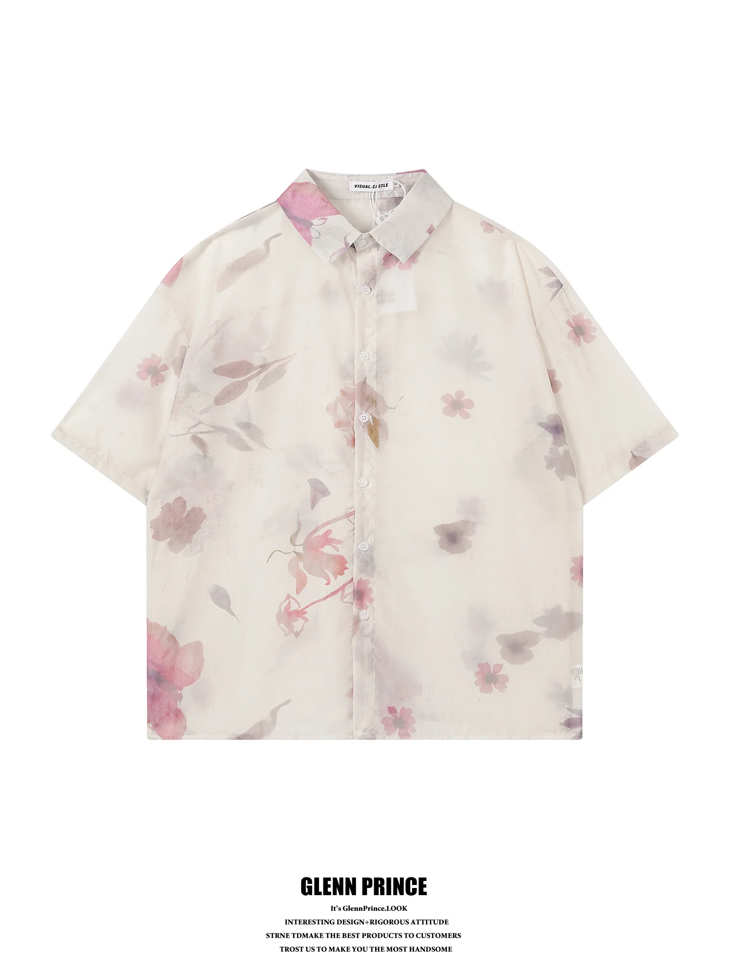 

Lightweight Breathable Chinese Style Floral Print Shirt Short Sleeve Beachwear for Men And Women Summer Sensation GPstudio
