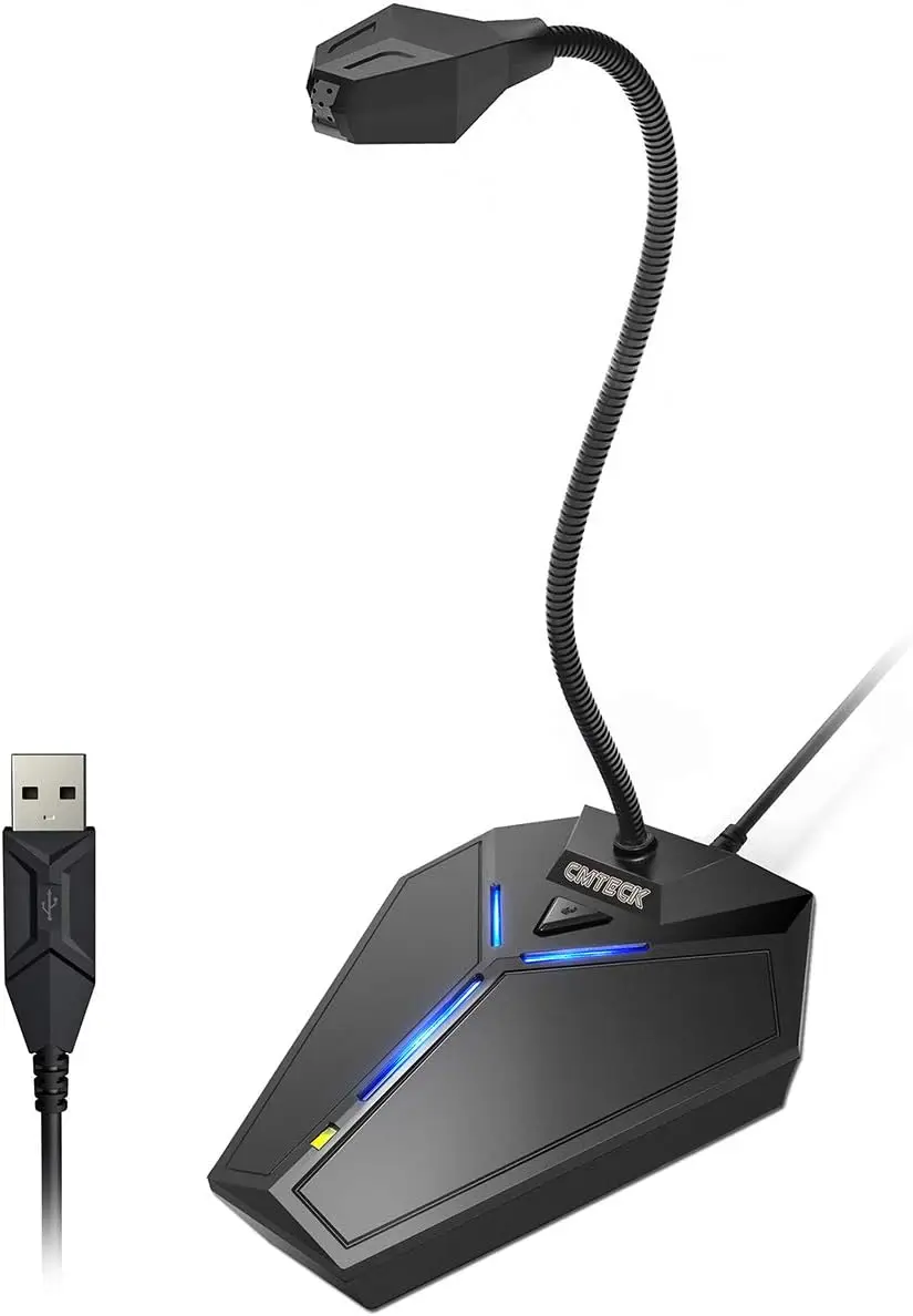USB Computer Microphone Update PC Laptop Micclear Sound USB microphone Mute Button LED Indicator Compatible with Windows/Mac