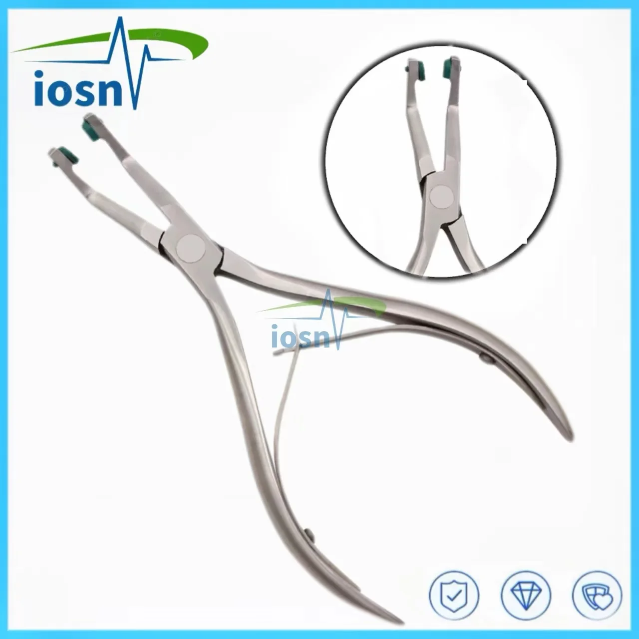 

Dental Crown Plier Remover with Green Rubber Tipped Stainless Steel Surgical Forceps Durable Dentistry Tools 3/5Pcs Tools