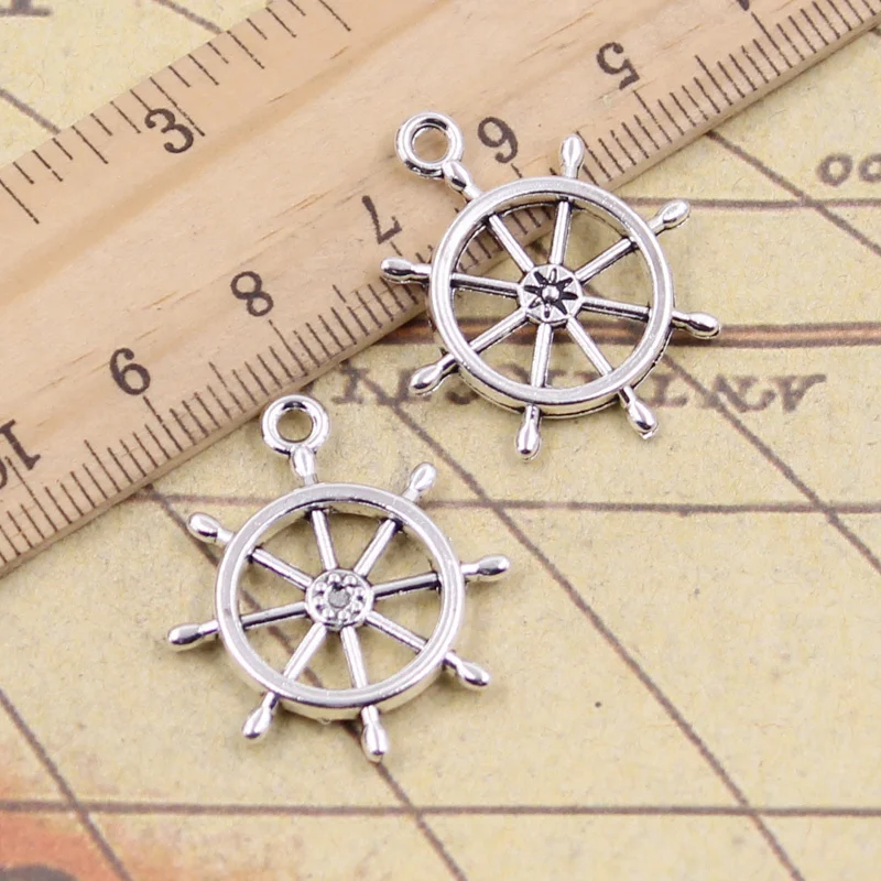 20pcs Charms Rudder Helm 27x23mm Tibetan Silver Color Jewelry Antique Pendants DIY Craft Handmade Making
