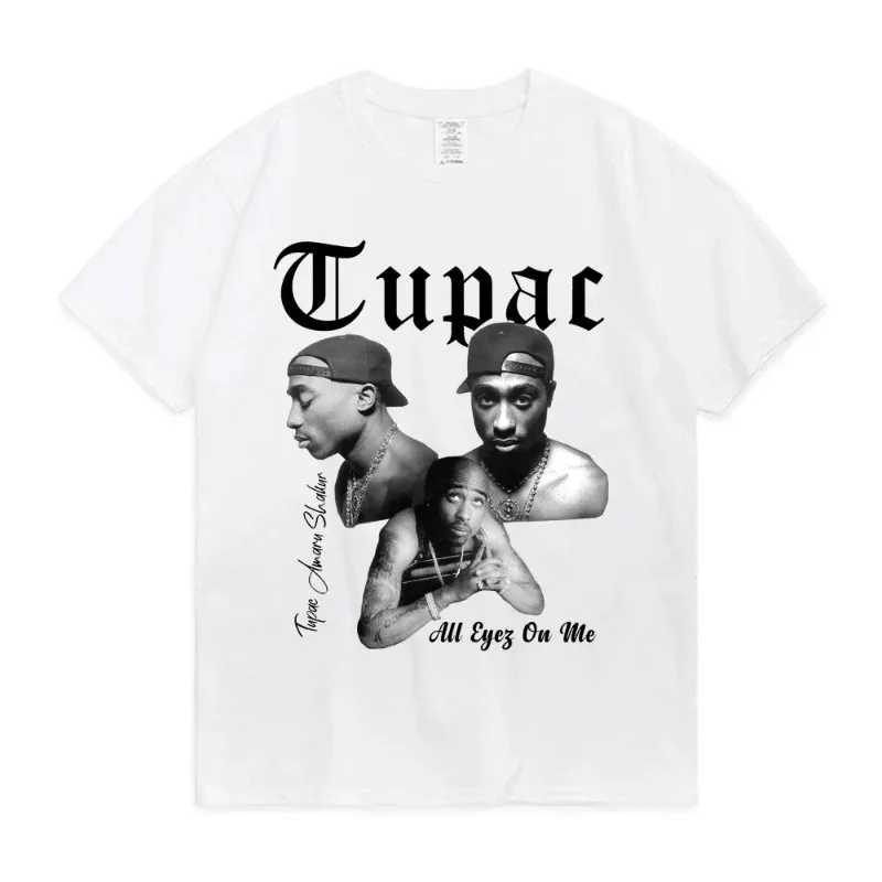 2026 Women T-shirt Rapper Tupac Tops Hip Hop Streetwear T Shirts Oversized Short Sleeves Tee Men Graphic T Shirt