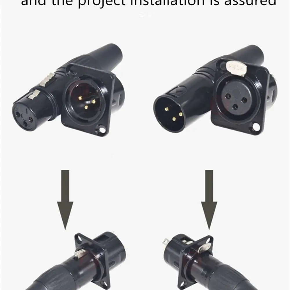 1Pcs Alloy Plastic 3Pin XLR Connector Studio Audio Mixer Solder Terminals Design Male Female Chassis Rack Panel Mount