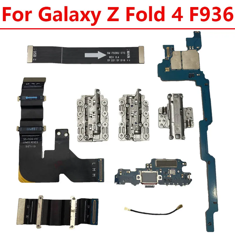 Charging Port Dock Board Main Signal Antenna Rotating shaft Hinge Spin Axis Cable For Samsung Galaxy Z Fold 4 F936 F936B F936U