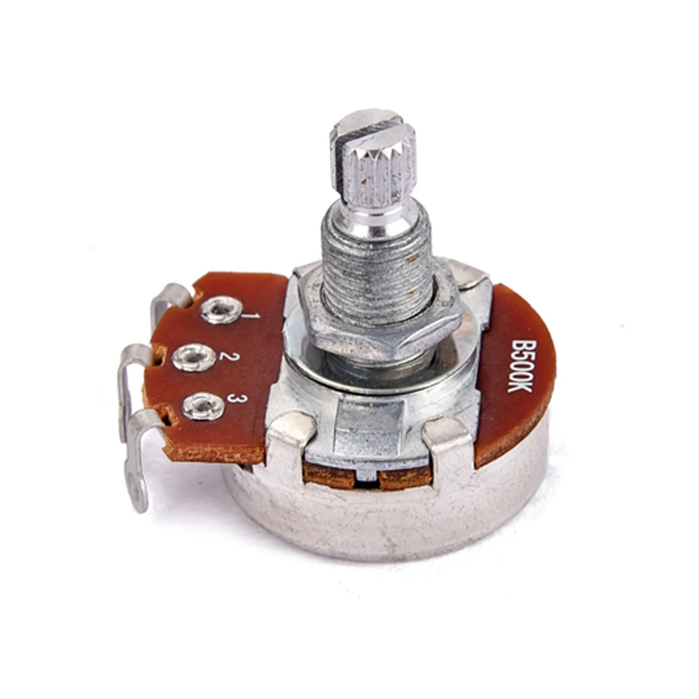 

Large 500k Ohm Audio Potentiometers Guitar Amp Volume Control B Type Linear Taper Coarse Knurled Shaft Full Size Fits Most Knobs