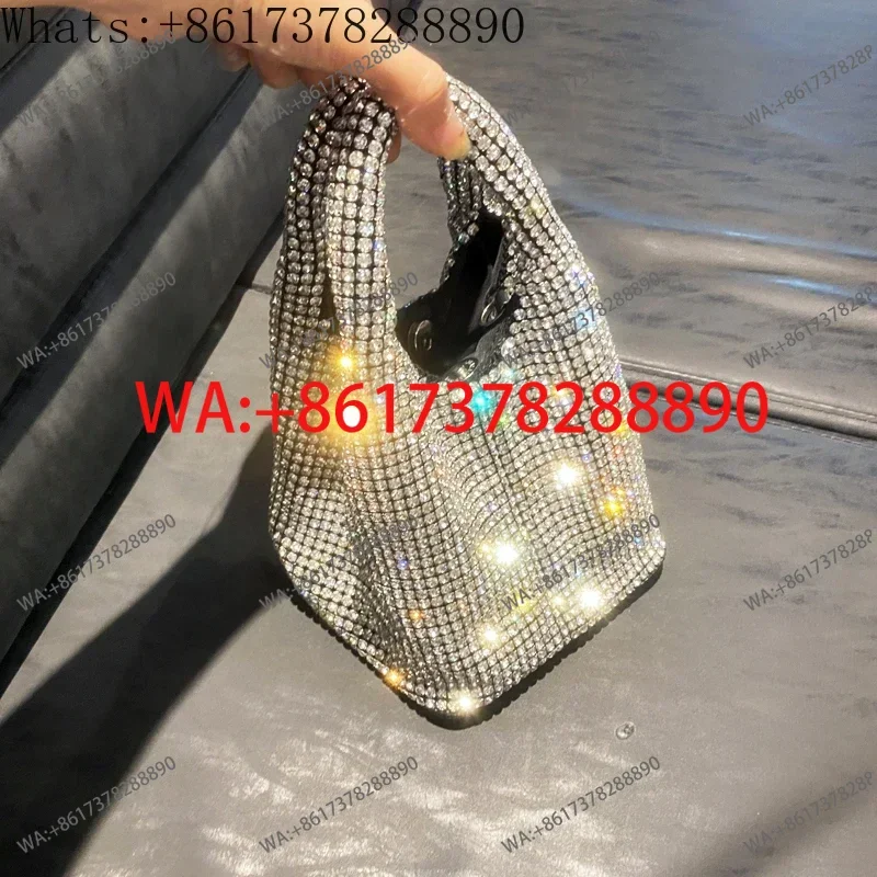 Handle Rhinestones Evening clutch Bag Purses and handbag luxury Designer hobo shoulder bag Shiny Crystal Clutch purse bucket bag