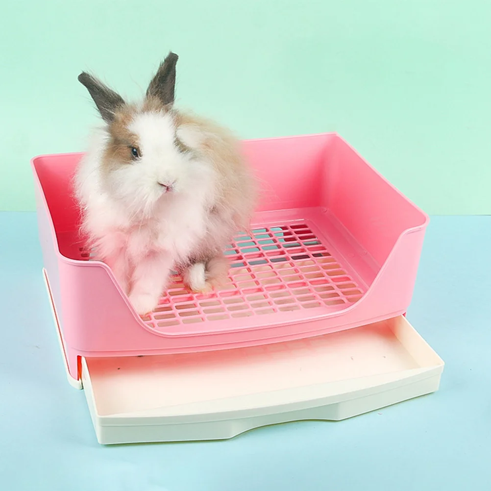 أرنب قعادة المرحاض دائم البلاستيك الأرنب صندوق نفايات مرحاض الحيوانات الصغيرة لخنزير غينيا الهامستر النمس شينشيلا الحيوانات الأليفة