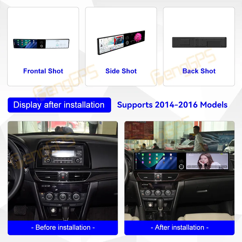 Dual Screen 12.3 Inch Android 13 CarPlay Car Radio For Artez 2014-2016 Touch Screen Multimedia Player GPS Navigation DSP BT