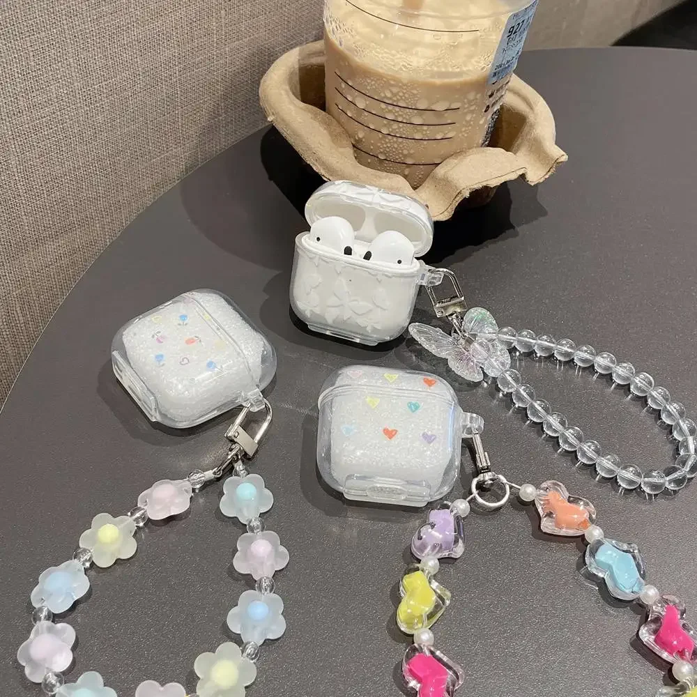 air pod Pro 4 حافظة كرتونية بنمط شفاف موضة Keychian سماعات أذن من السيليكون غطاء صغير pro4 tws غطاء فوندا اير برو 4