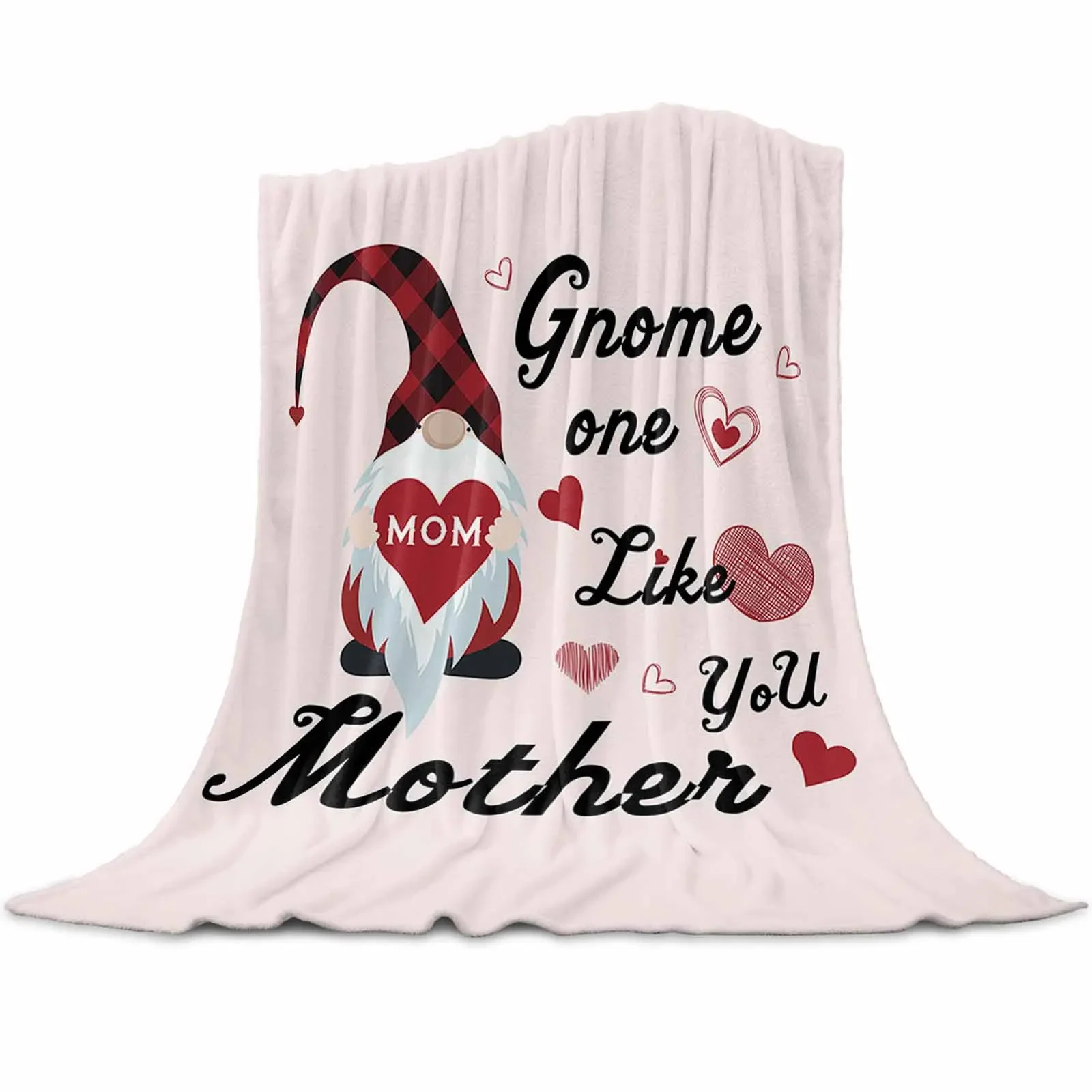 Mother's Day Pink Background Throws Blankets for Sofa Bed Soft Warm Sofa Throw Blanket Holiday Gifts