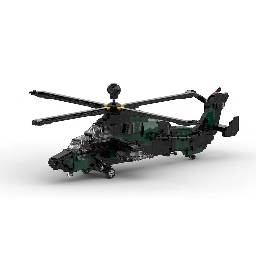 Neue MOC War Series Angriffshubschrauber EC665 Tiger Modellbausatz DIY Modulare Technik-Bausteine Kinderspielzeug Jungen Urlaubsgeschenk