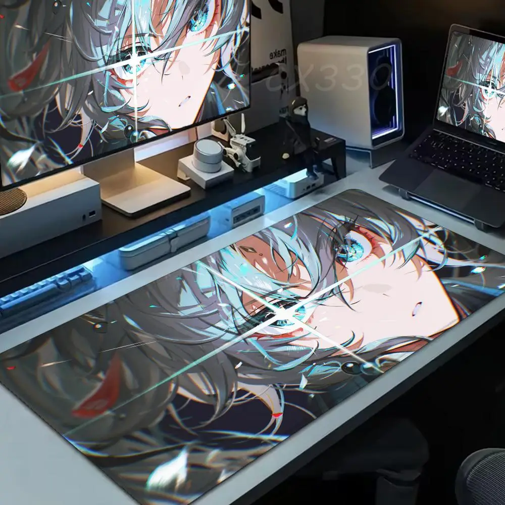 H-Honkai Star Rail Firefly Mouse Pad Large Computer Mousepad Office 1000x500mm XXL Pc Gamer Non-slip Rubber Keyboard Deskmat