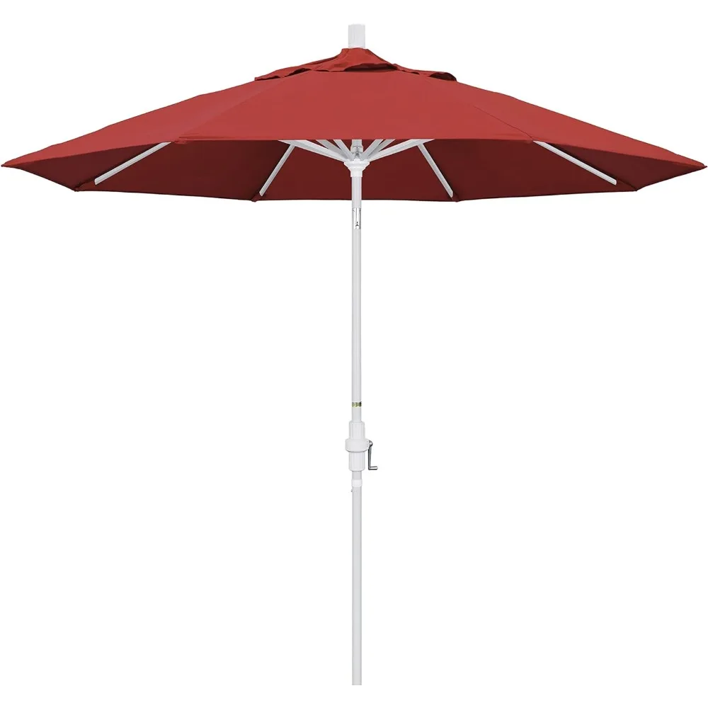 

Umbrella 9' Round Aluminum Market Umbrella, Crank Lift, Collar Tilt, White Pole, Navy Blue Olefin Patio Umbrellas