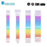 Cable de alimentación Jonsbo DY-2 fuente de alimentación de placa base de 24 pines Cable de extensión luminoso ARGB de 5V 12 + 4P 2*8P 3*8P Cable de extensión LED