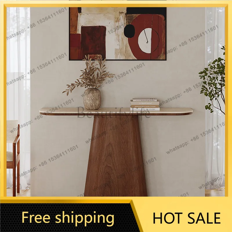 XX. Living room home entry end view table against the wall Entrance table creative very narrow case