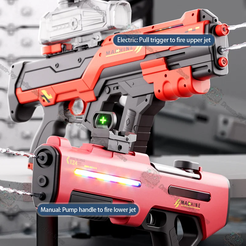 Escorpião pistola de água elétrica brinquedo modo duplo barril grande capacidade mão auto ao ar livre blaster para crianças praia jogar
