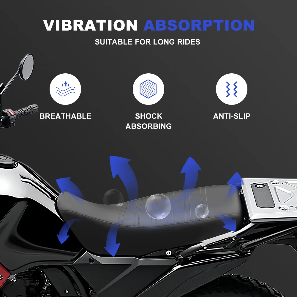 Striped Grip Gripper Motorcycle Fit For Kawadaki KLR650 2022-2025 Non-Slip Seat Cover Leather Waterproof Seat Saddle Cushion Pad