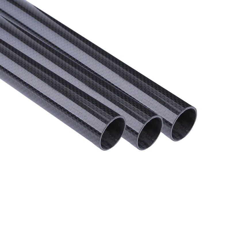 3k Carbon Fiber Tube, Plain Shining, Length:500mm, Wall Thickness: 0.5mm,Calibre: 5mm-41mm  RC Airplane Models Accessories.