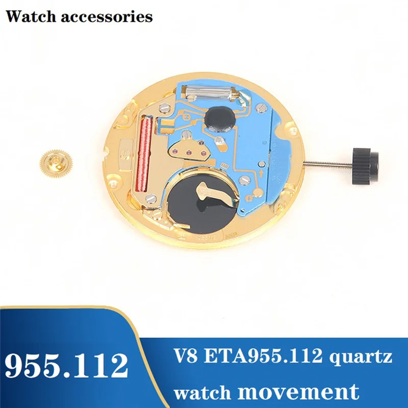 カレンダープレート付き機械式時計ムーブメント,高精度クォーツ,955112,v8,eta955.112,955112