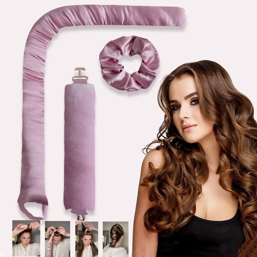 

Heatless Hair Curlers Curling Rod Headband No Heat Hair Rollers Lazy Curls with Hook Sleeping Soft Flexi Rods Hair Styling Tools