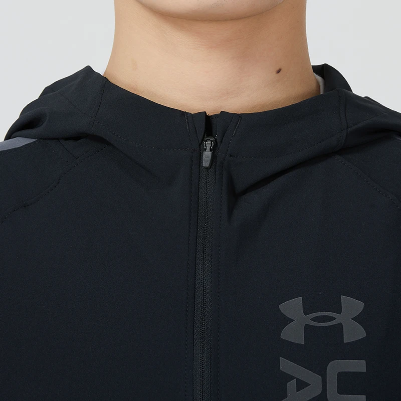سترة رجالية من Under Armour (Underarmour) للتمرين الصباحي والجري والتدريب ملابس رياضية مقاومة للرياح سترة رياضية كاجوال للرجال بقلنسوة 1377486-002 #3