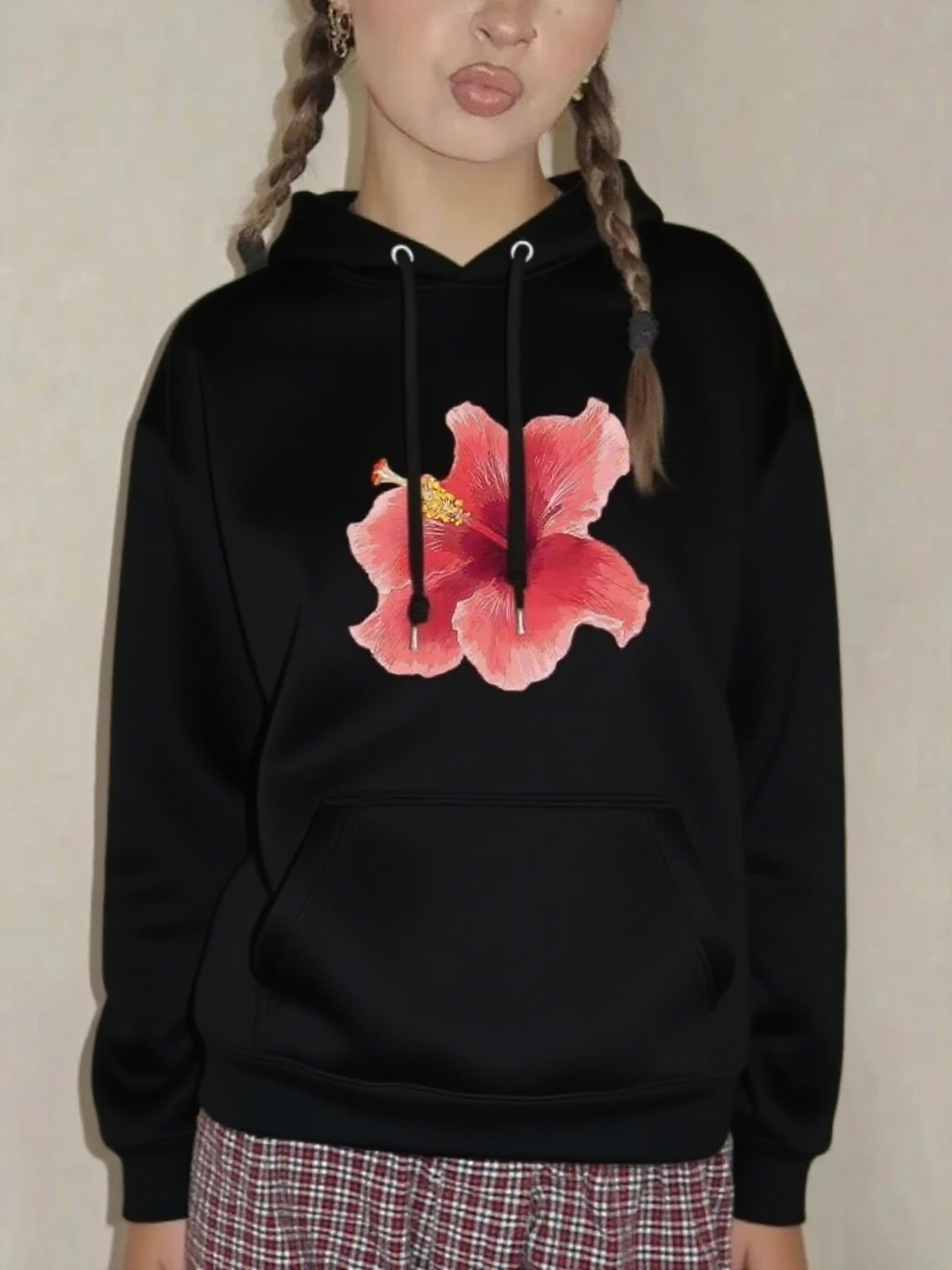 

Flower Graphic Printing Autumn and Winter Pure Cotton Men's and Women's Hoodies Casual Outdoor Street Sports Training Brand