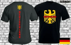 Deutschland Germany Gift Present German Patriotic Style TShirt 2 Sides Men's 100% Cotton Casual T-shirts Loose Top Size S-3XL