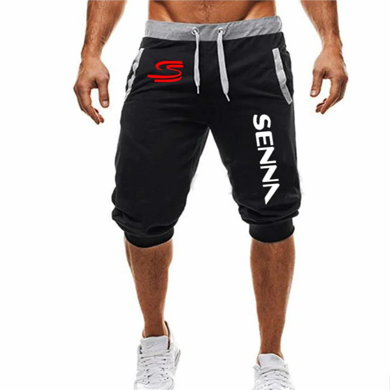 アイルトン・セナ快適な-5-インチショーツホット販売メンズショーツ夏無地綿通気性メンズサイクリングショーツ