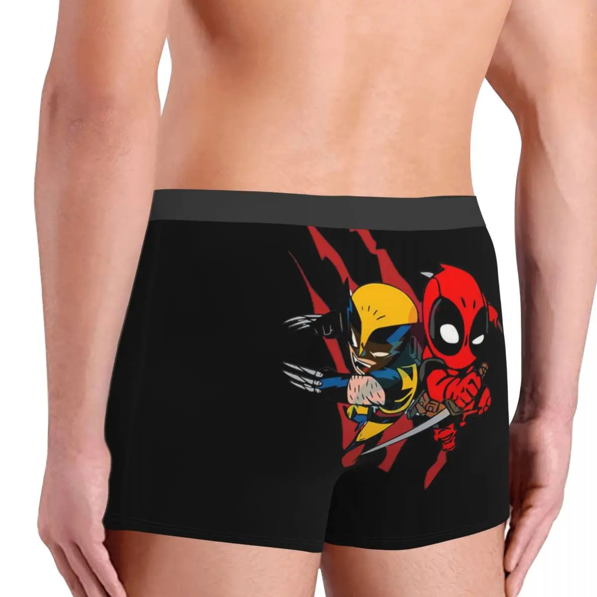 Boxer personnalisé Deadpool et Wolvierine pour homme, caleçon respirant, sous-vêtement, nouveauté