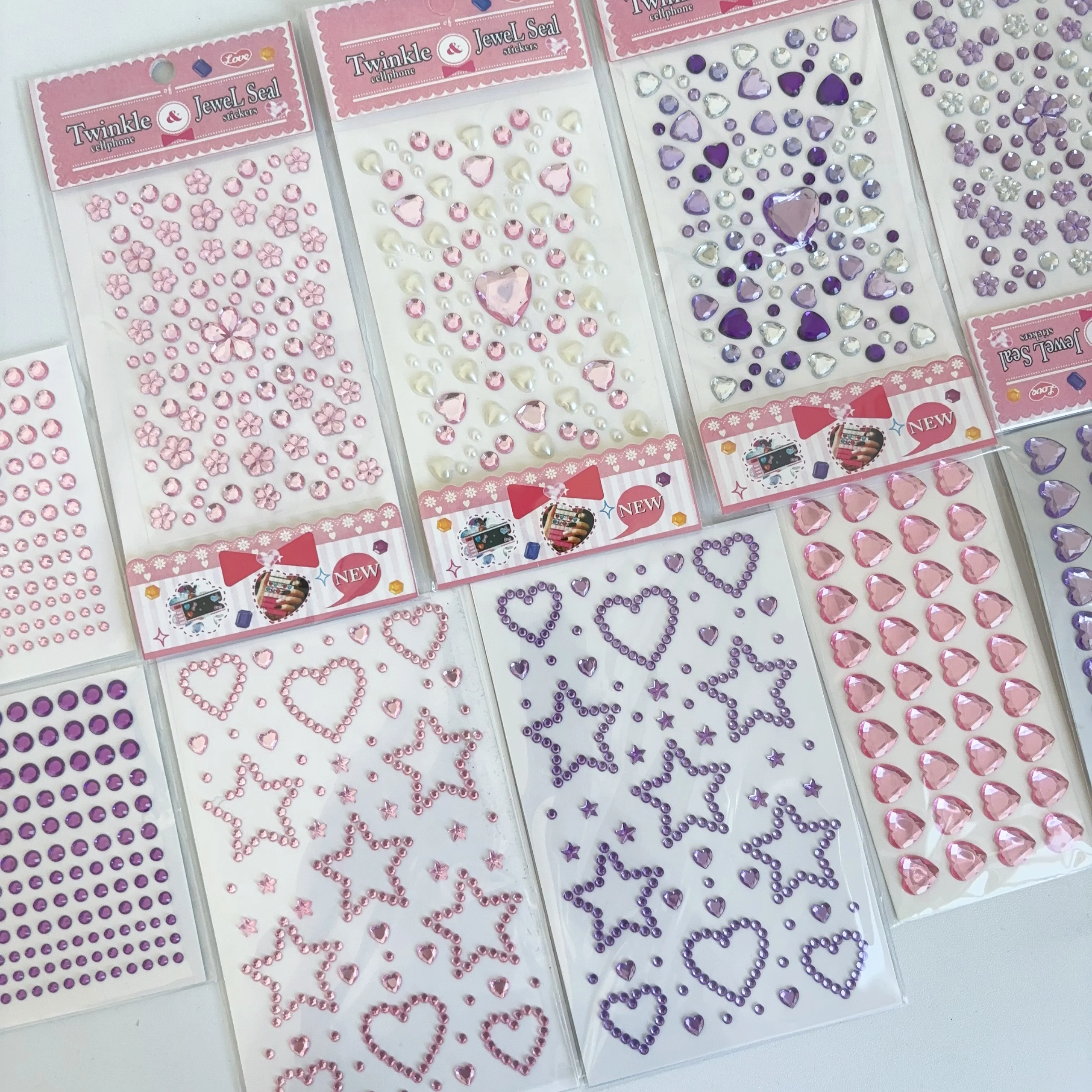 10 أوراق من ملصقات الماس الكريستالية من سلسلة الوردي والأرجواني لهدايا الأطفال وحافظة الهاتف المحمول وملصقات الديكور pr #3