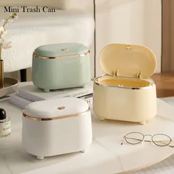 Mini Trash Can with Lid Small Trash Can Desk Trash Can Countertop Tiny Desktop Waste Garbage Bin Commercial Office Wastebasket