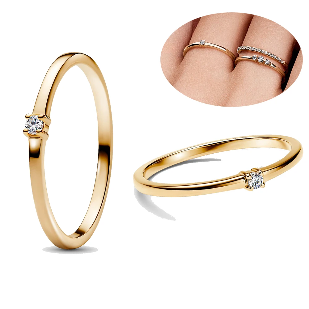 

Изысканное кольцо с цирконом из серебра 925 пробы, простое, роскошное, элегантное, подходит для женских украшений