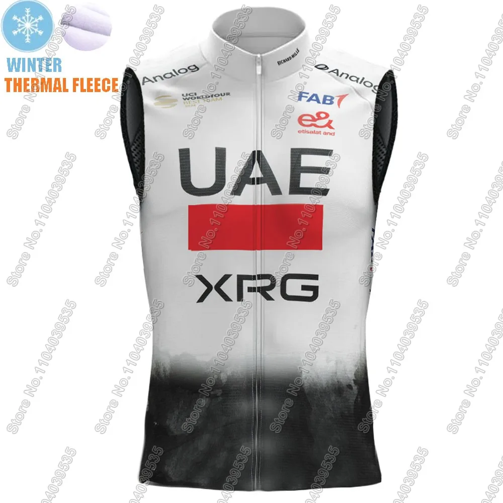 2025 UAE Cycling Sleeveless Jerseys Winter Bicycle Vest Cycling Jersey Bike Clothing MTB Maillot Cyclisme