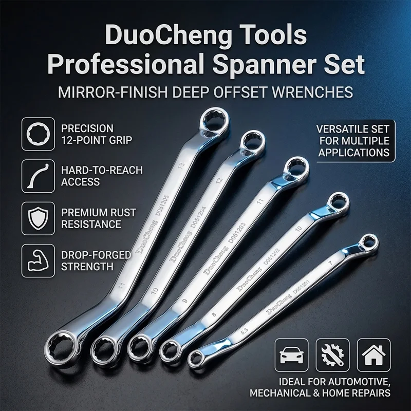 5.5-46mm Double Box End Wrench Set Chrome Vanadium Steel Forged Heat Treated High Strength Mirror Chrome Rust Proof Tool