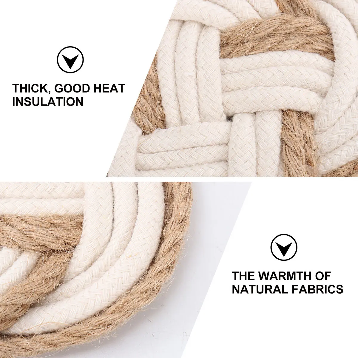 Woven Cotton Thread Coaster Placemat Non-Slip Heat Resistant Round Table Protector Cup Mat Decorative Placemat for Home Kitchen