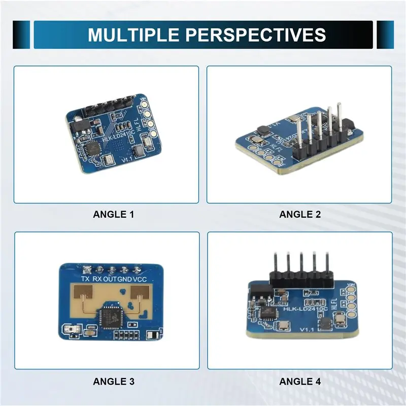 4X LD2410C 24G Radar Human Presence Sensor FMCW Radar Millimeter Wave Motion Detection Module DC5V-Y41A