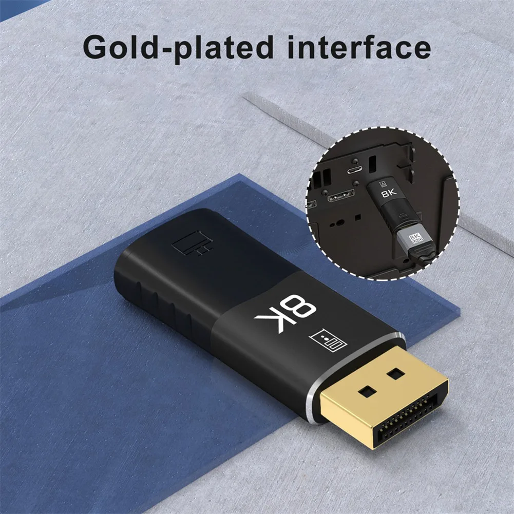 Stylish-8K Displayport To -Compatible Adapter Converter 8K/60Hz Male For MINI DP To Female HD TV Cable Video Adapter
