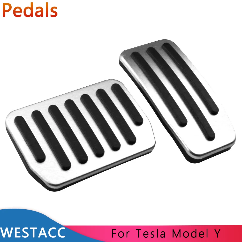 Car Pedals for Tesla Model Y ModelY 2019 2020 2021 Stainless Steel Accelerator Gas Brake Rest Pedal Covers Interior Accessories