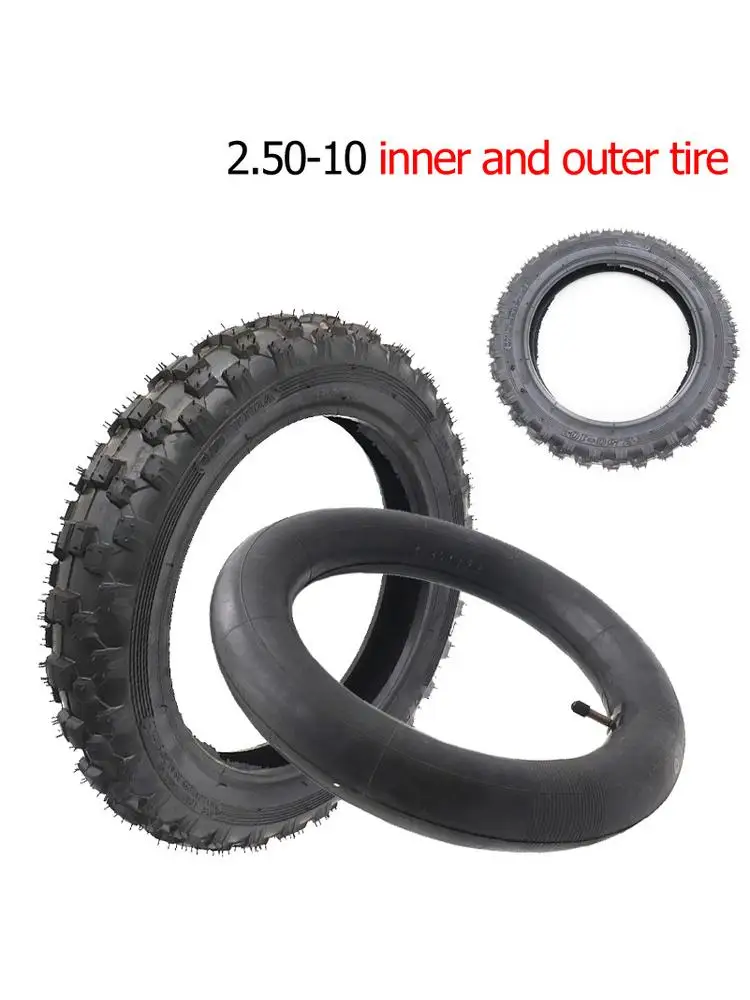 AliExpress NONE 2.50-10 Front Or Rear Wheel Tire Out Tyre with Inner Tube 10inch tires 10" For Motorcycle Motocross Dirt Pit Bike