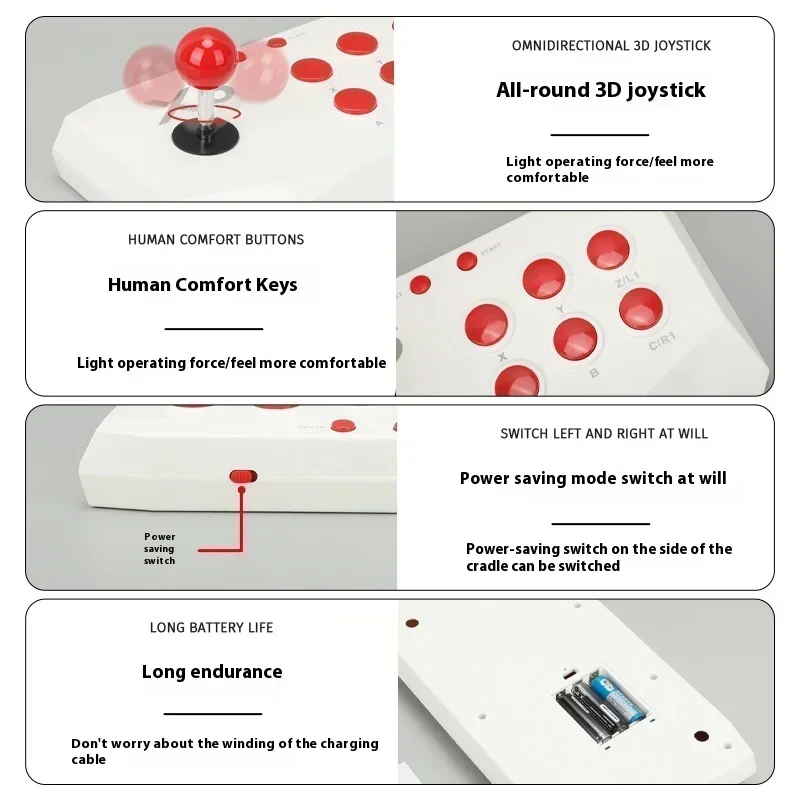وحدة تحكم ألعاب فيديو X6K ريترو 2.4G لاسلكية لايت 4K HD عصا ألعاب الروك المزدوجة 64G مدمجة في 20000 لعبة لشخصين