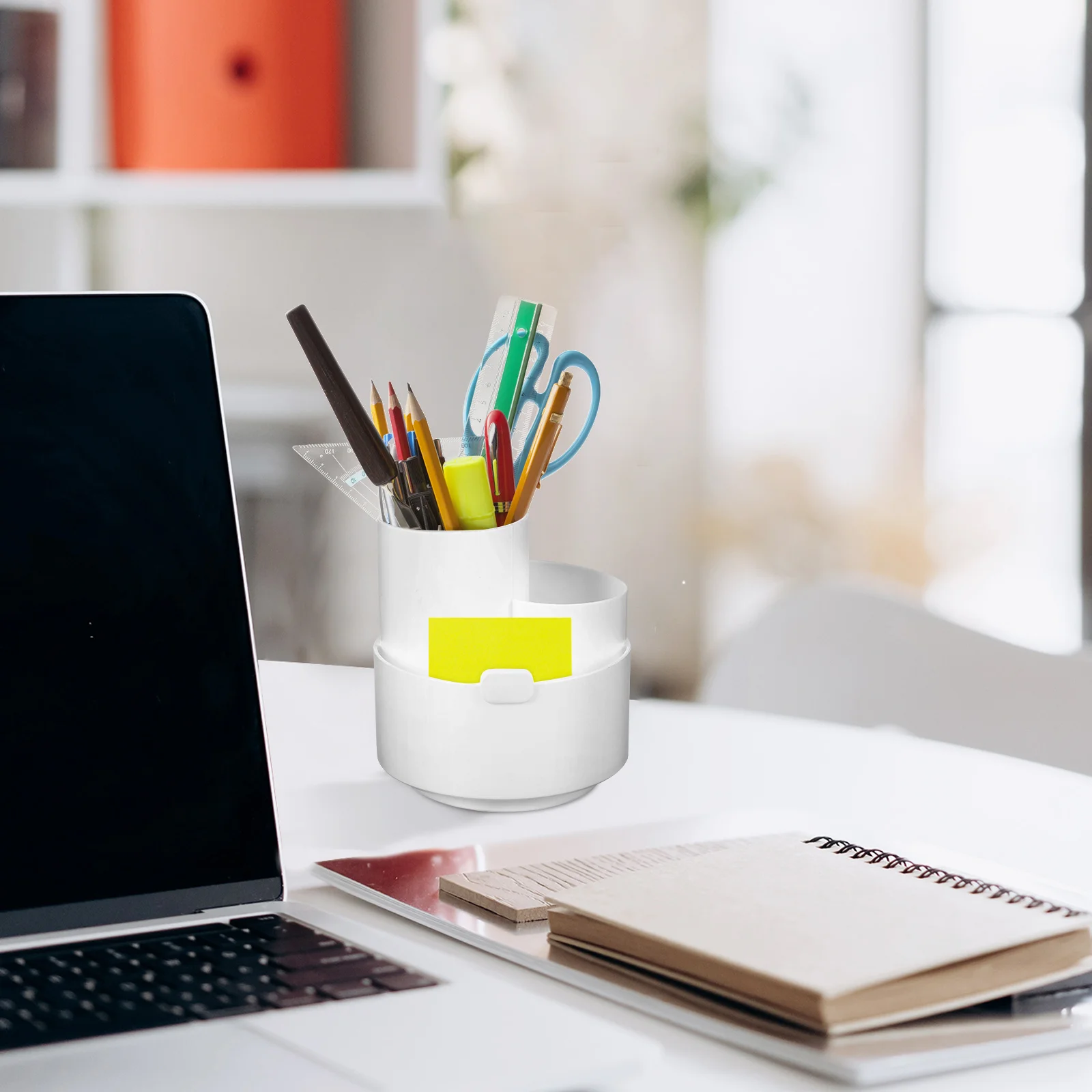 منظم أقلام قابل للدوران للمكتب يدور 360 درجة، تصميم متعدد الشبكات، مظهر أنيق، حامل أقلام للاستخدام المنزلي والمكتب #4