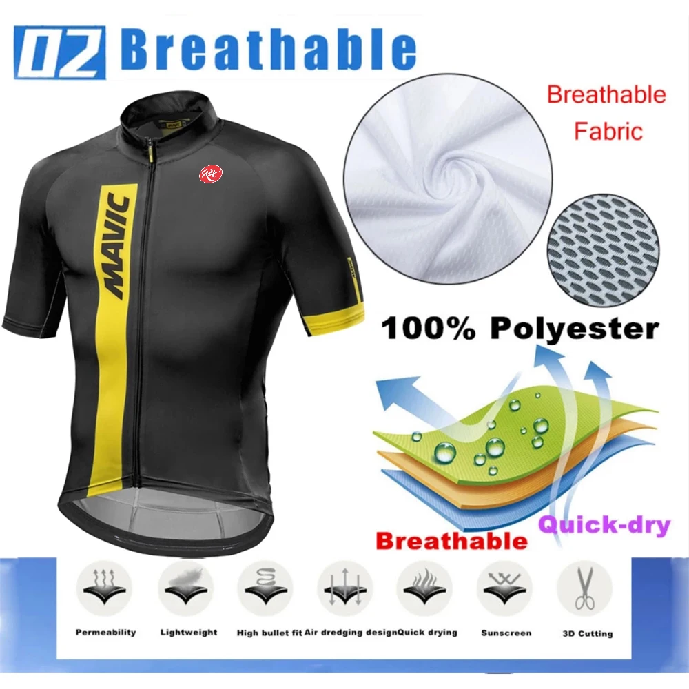 RX MAVIC Youth Cycling Jersey Set Breathable Cycling Shirt Team Summer Cycling Clothing Mountain Bike Riding Clothes Triathlon