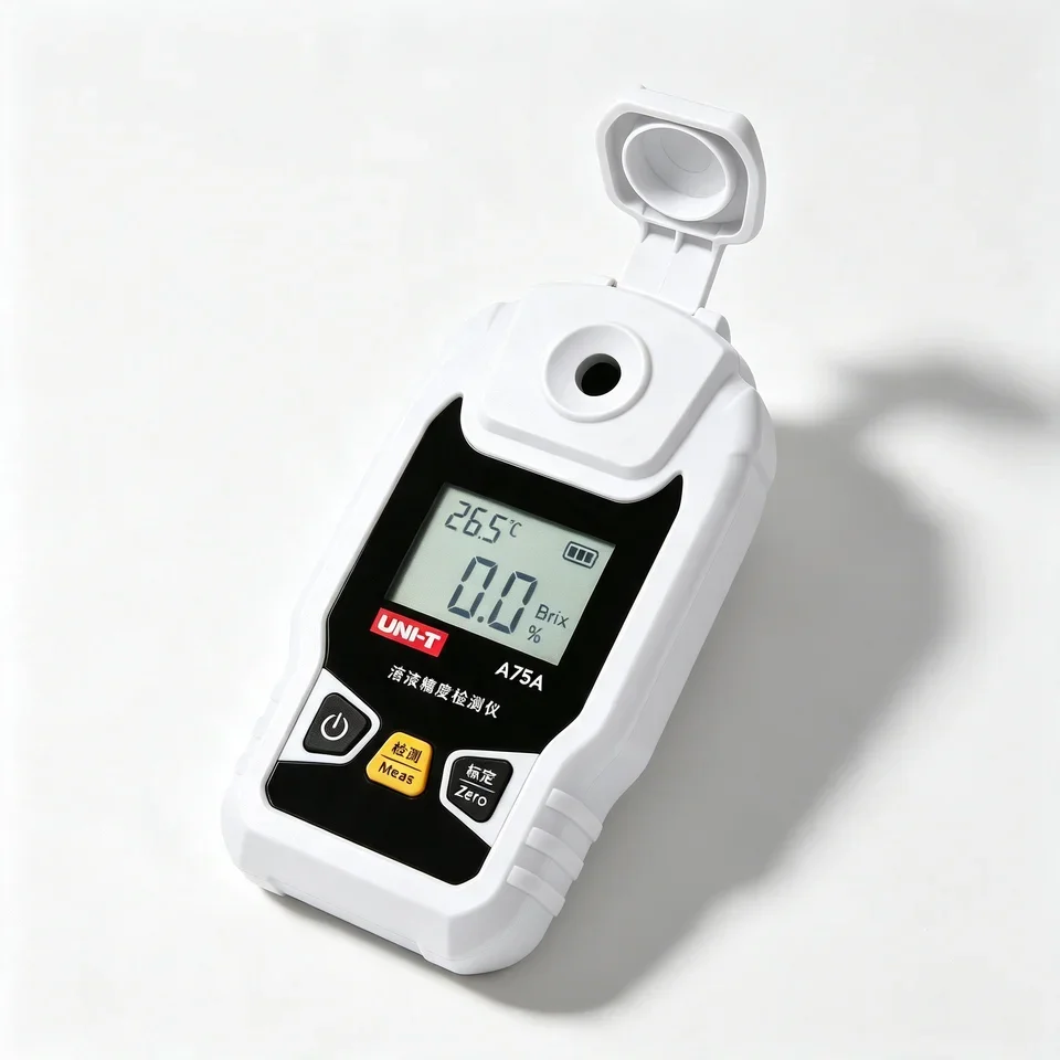 Digital Brix Refractometer Model A75A 0-35% Sugar Meter Temperature Compensation Zero Calibration Food Home Brewing 200g