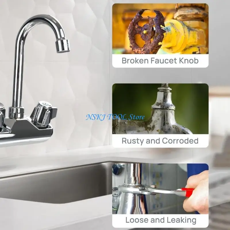 L8RC 2 قطعة مقاومة للتآكل 0.43 مقبض صنبور بفتحة جذعية مستديرة للاستخدام الخارجي