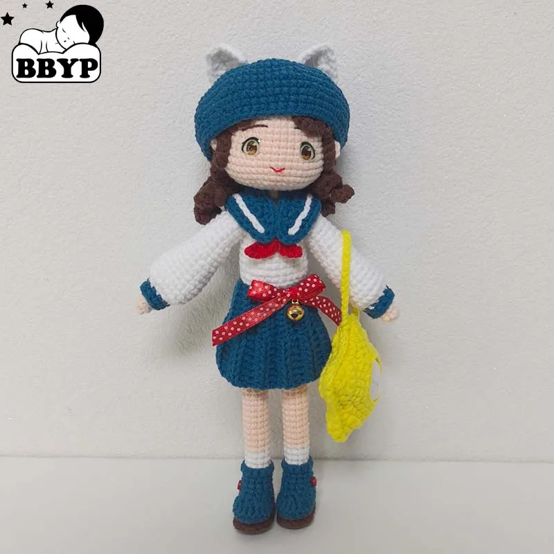 

Handmade Knitting Doll Crochet Cat Girl Dolls Crochet Dolls For Home Accessories Craft Toy Ornaments Finished Dolls