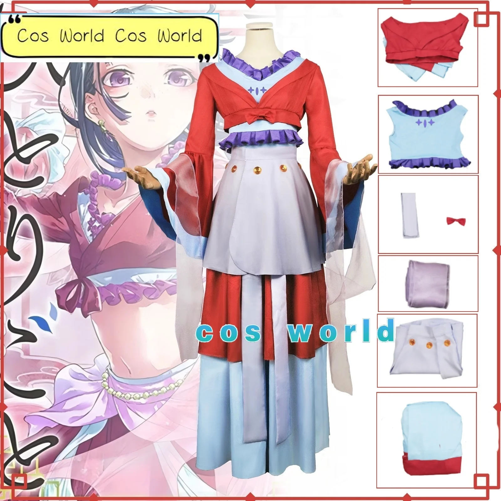 

Maomao Cosplay Anime The Apothecary Diaries Costume Chinese Traditional Costume Red Dress Skirt Wig Set Halloween Party Outfit
