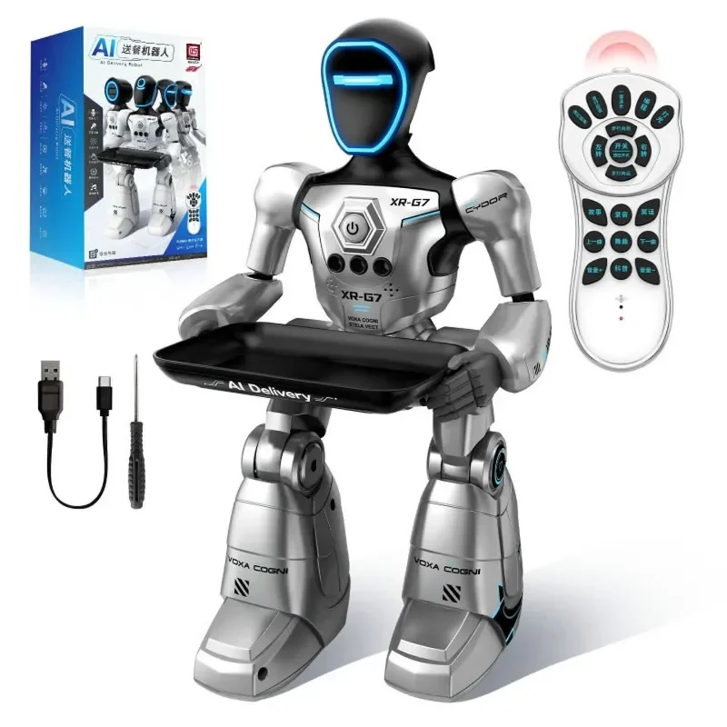 Intelligent machine human food delivery robot voice conversation interactive puzzle programming 61 gift AI intelligent