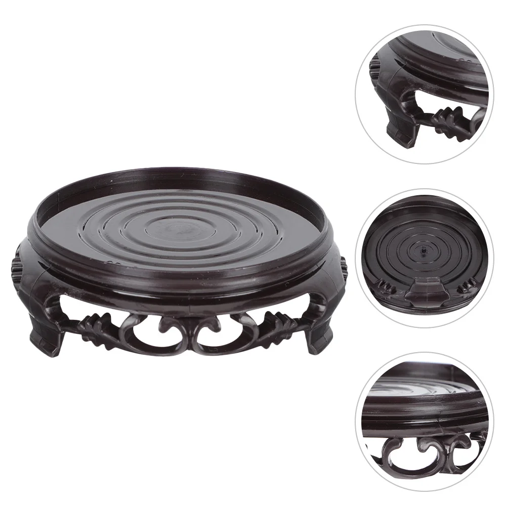 4pcs Plastic Potted Plant Riser Flowerpot Base For Indoor Garden Vase Statue Craft Display Stand Black Plant Stand Home Decor