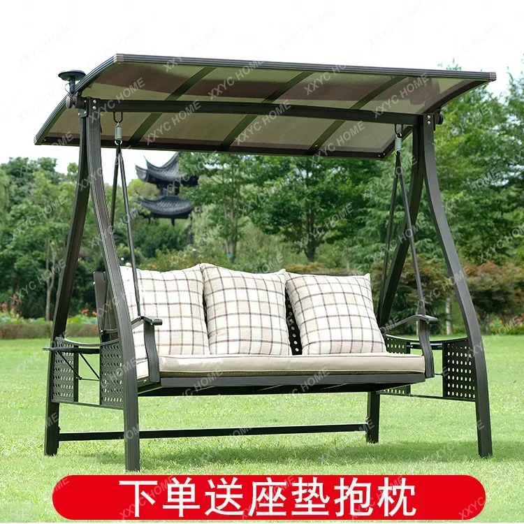 Outdoor Garden Cast Aluminum Outdoor Double Rocking Glider Courtyard Outdoor Balcony Leisure Iron Swing Chair garden furniture